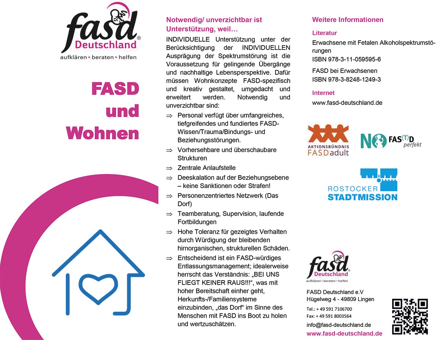 fasd Deutschland Flyer zum Thema FASD und Wohnen